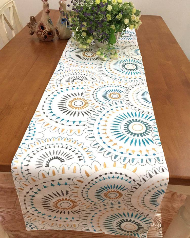 桌布出口欧美轻奢绣花桌旗餐长条餐桌桌布