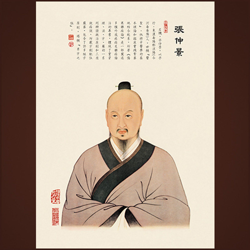 历代十大名医画像挂图张仲景扁鹊华佗孙思邈李时珍药店医院装饰画