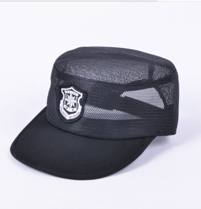 保安夏季帽子新款作训透气网面治安巡逻帽子