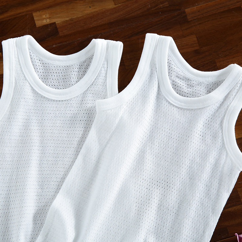 儿童纯白色无袖宝宝吸汗透气背心男童女童夏季背心吊带