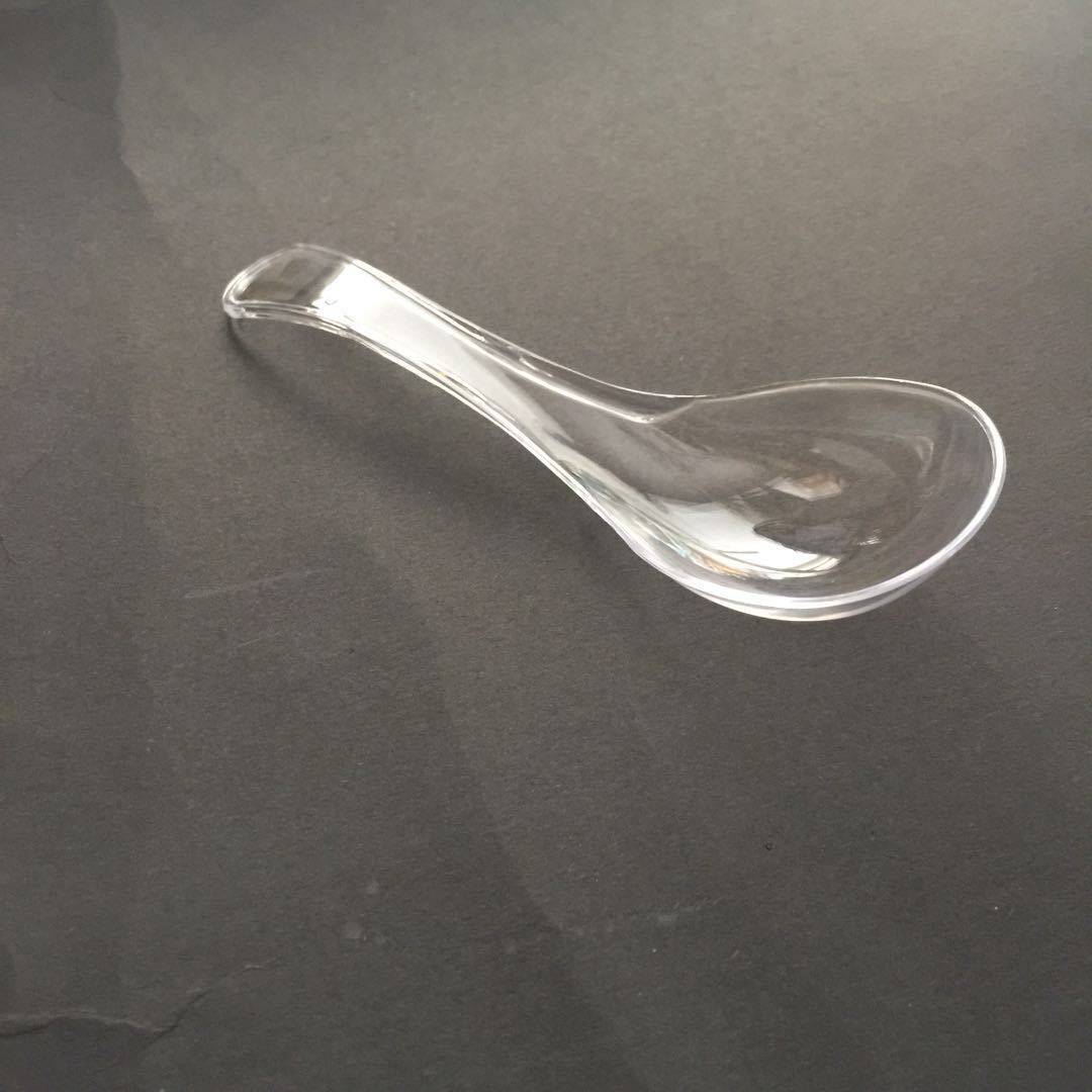 独立包装一次性勺子加厚大号透明水晶甜品汤勺外卖打包汤匙粥饭勺