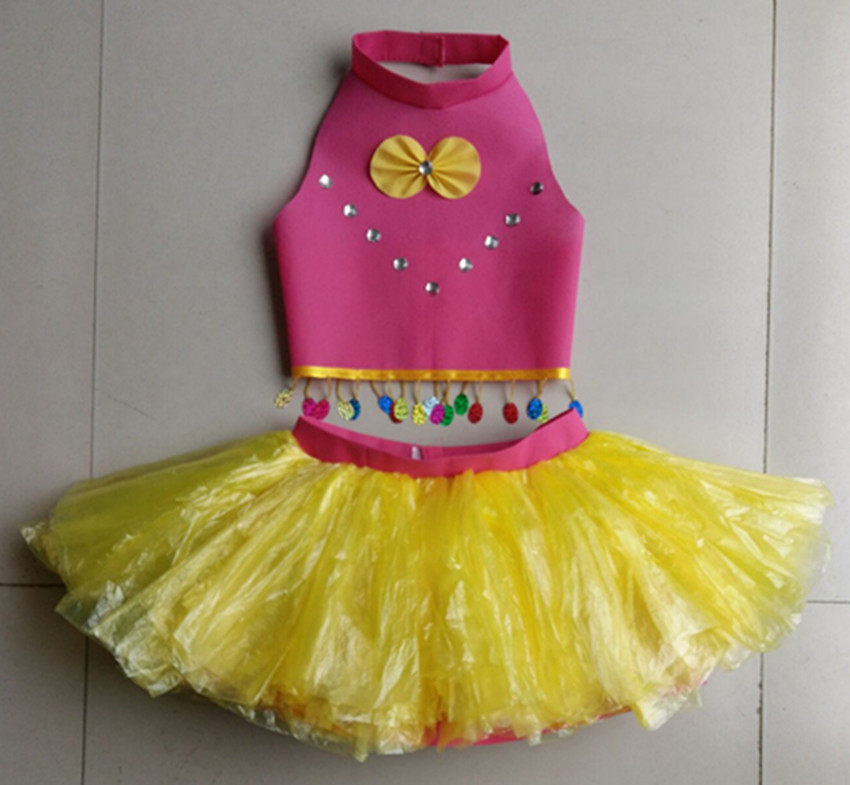 环保服装儿童时装秀演出服女童舞台走秀表演手工儿童演出服