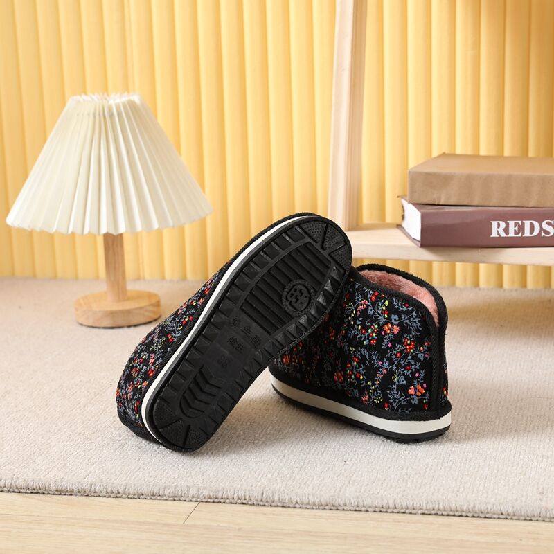 传统片瓦蚌壳手工棉鞋冬季加绒加厚防滑橡胶居家棉拖