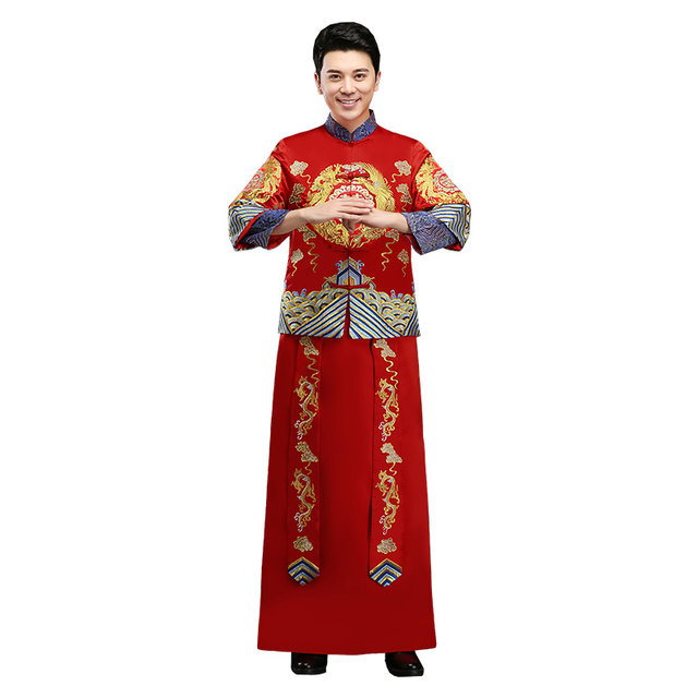 Xiuhe clothing men's new man clothing Chinese wedding dress dragon and phoenix Tang suit men's Xiuhe men's big code show and men Xiuhe clothing men's new man clothing Chinese wedding dress dragon and phoenix Tang suit men's Xiuhe men's big code show and men