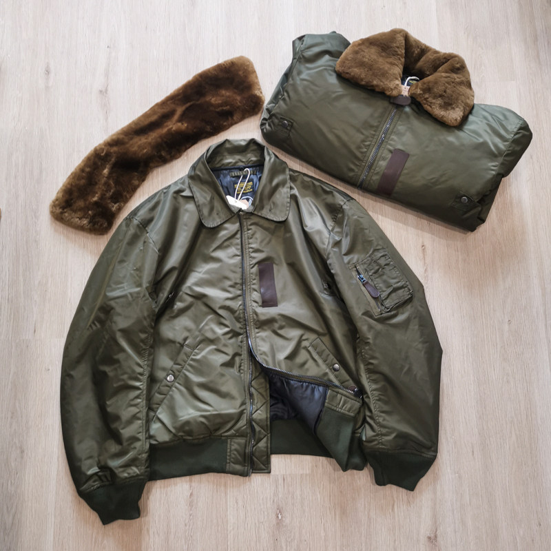 靓货美军二战飞行员夹克毛领男士阿美咔叽美国夹克