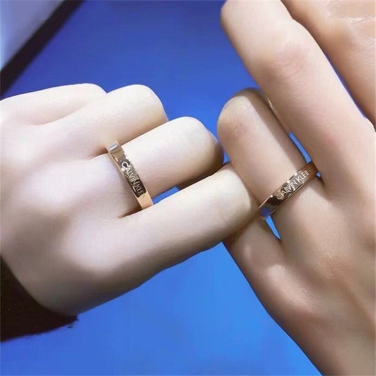 ck戒指情侣戒官专柜正品满天星经典素圈一对戒指