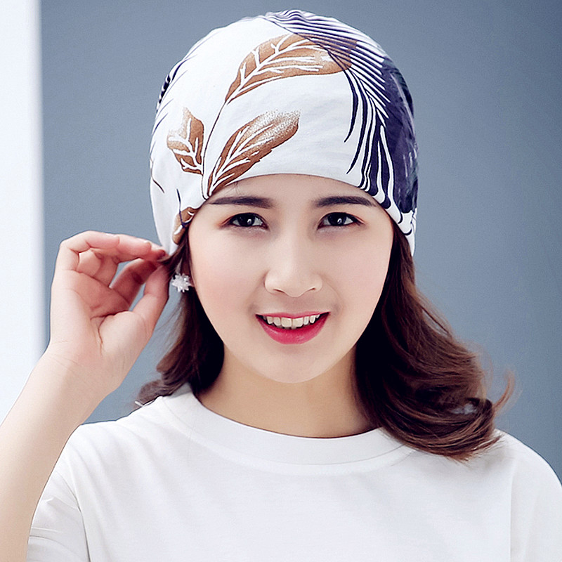 帽子女士夏季薄款纯棉透气化疗帽子光头睡帽防风月子帽春秋包头帽