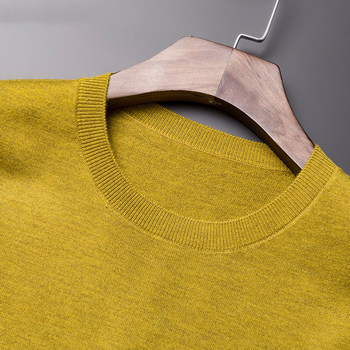 ສີແຂງ knitted wool bottoming sweater ຄໍຮອບ sweater ສໍາລັບຜູ້ຊາຍບາດເຈັບແລະດູໃບໄມ້ລົ່ນແລະລະດູຫນາວພາກບາງ 2023 sweater sweater ຜູ້ຊາຍ