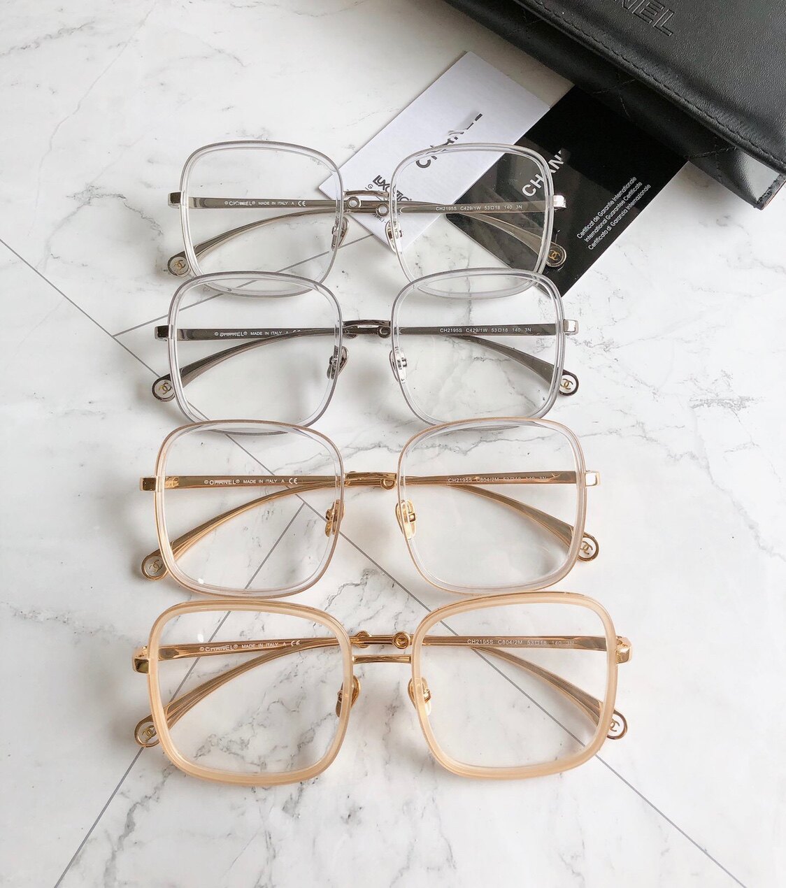 周洁琼明星同款小香平光镜女2020年新款珍珠链条太阳眼镜