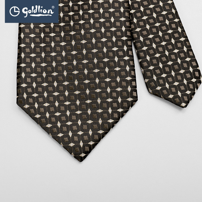 goldlion金利来男士时尚几何挺括有型商务休闲箭头型领带领带