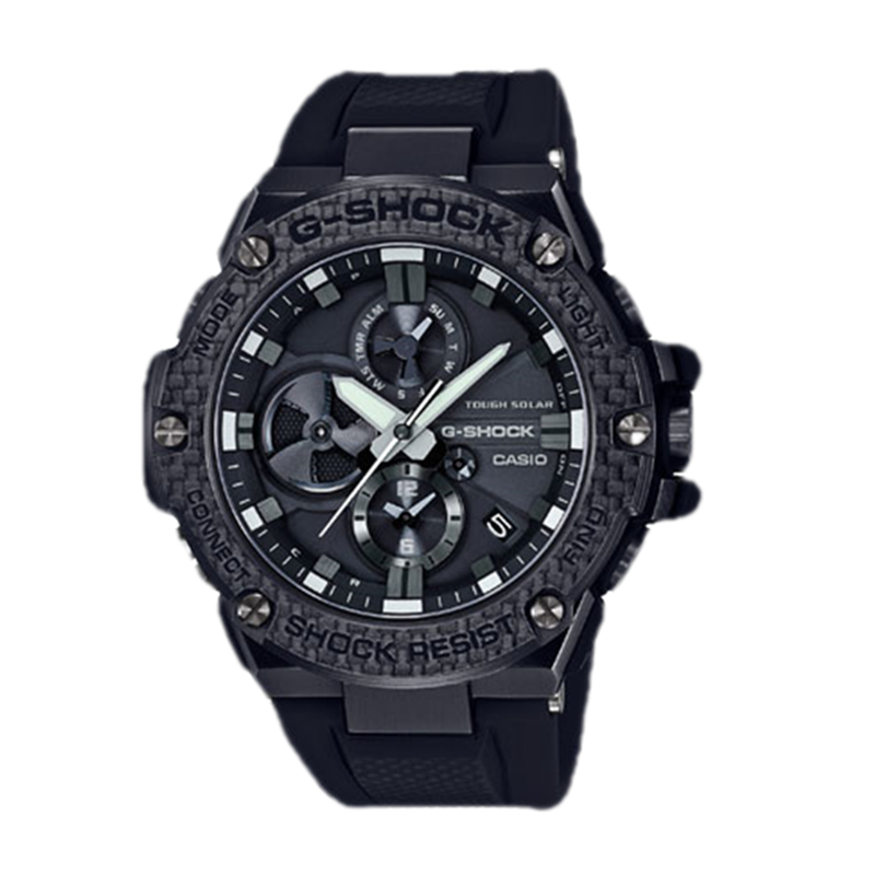 卡西欧gst100 gshock钢铁之心40周年限定太阳能蓝牙手表 gst b100