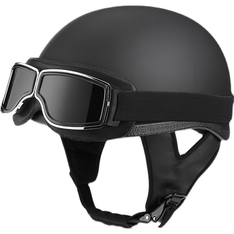 哈雷巡航复古半盔美式瓢盔贝壳皮盔摩托车4xl摩托车头盔