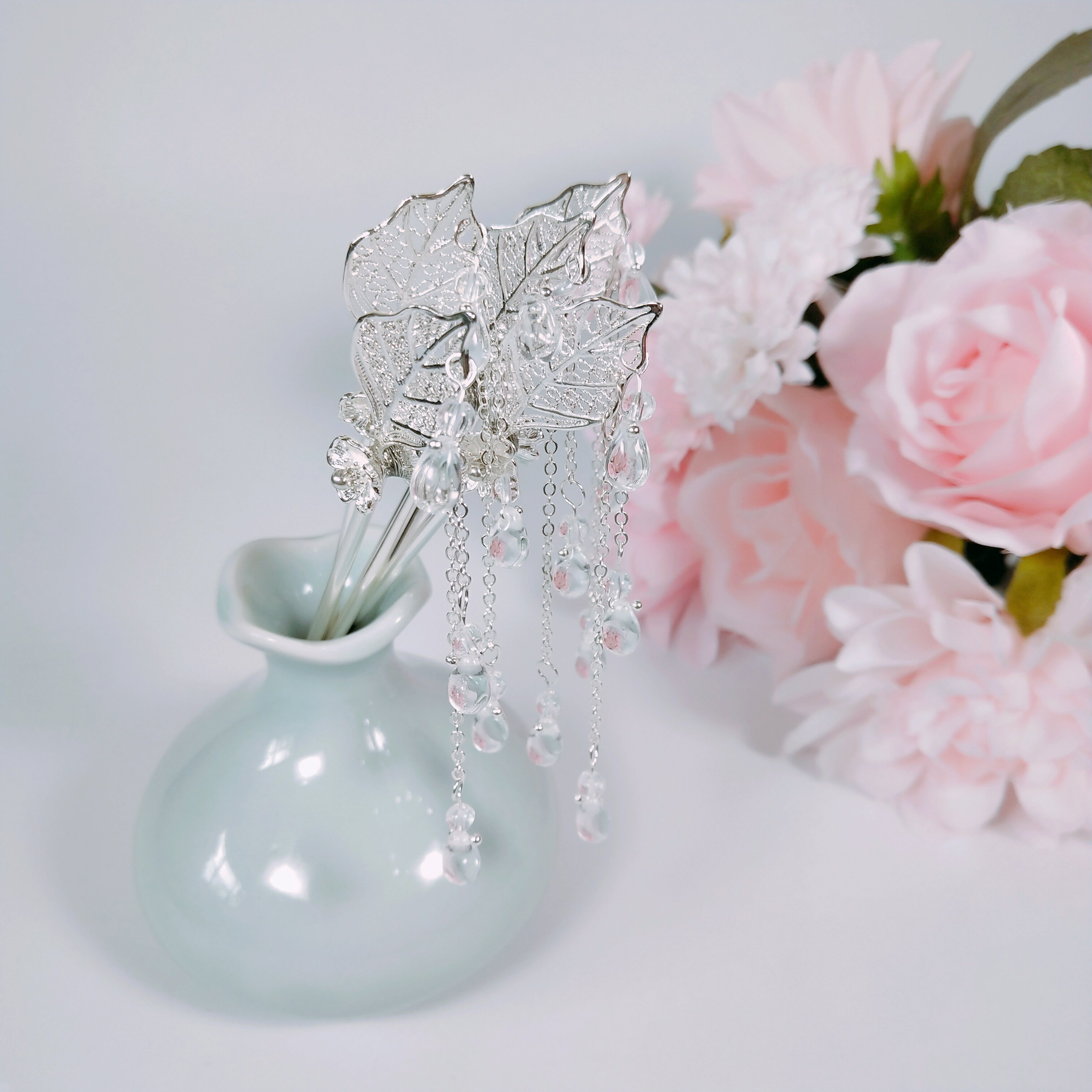 发簪子复古典风饰品流苏钗子步摇盘发白露简约二十四节气汉服头饰