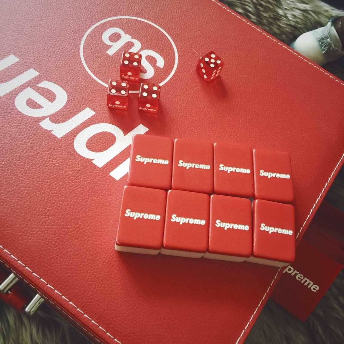 麻将经典红色潮牌sup人群聚会麻友娱乐家用家用麻将