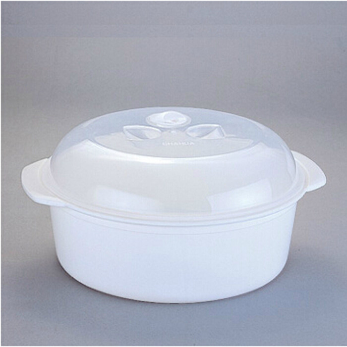茶花微波炉专用器皿蒸米饭盒带盖塑料有盖大小号热饭菜微波碗汤锅
