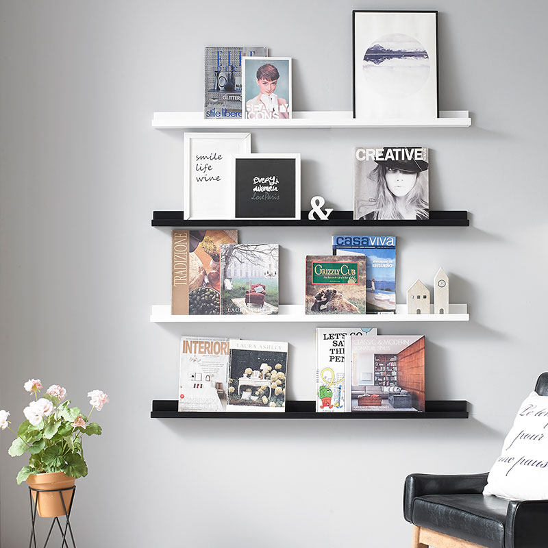 挂墙置物架装饰客厅墙面书架实木收纳隔板展示架搁板