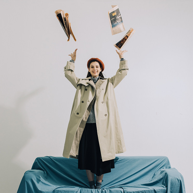 秋冬新款loen原创设计英伦双排长款风衣外套风衣