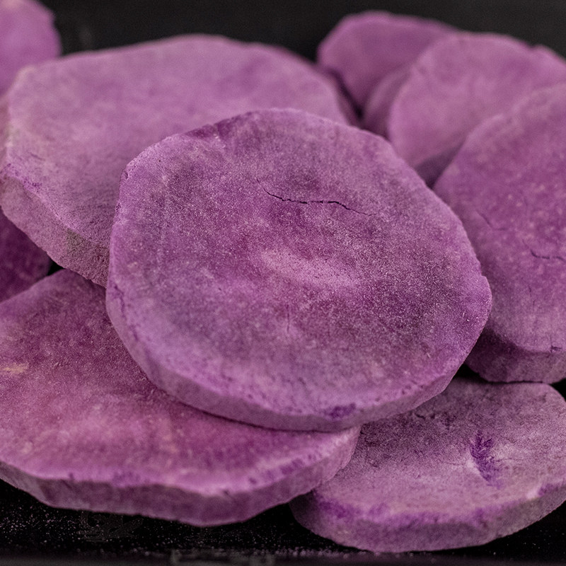 紫薯冻干油炸好吃不胖零食健康薯片粒碎蔬菜薯类制品