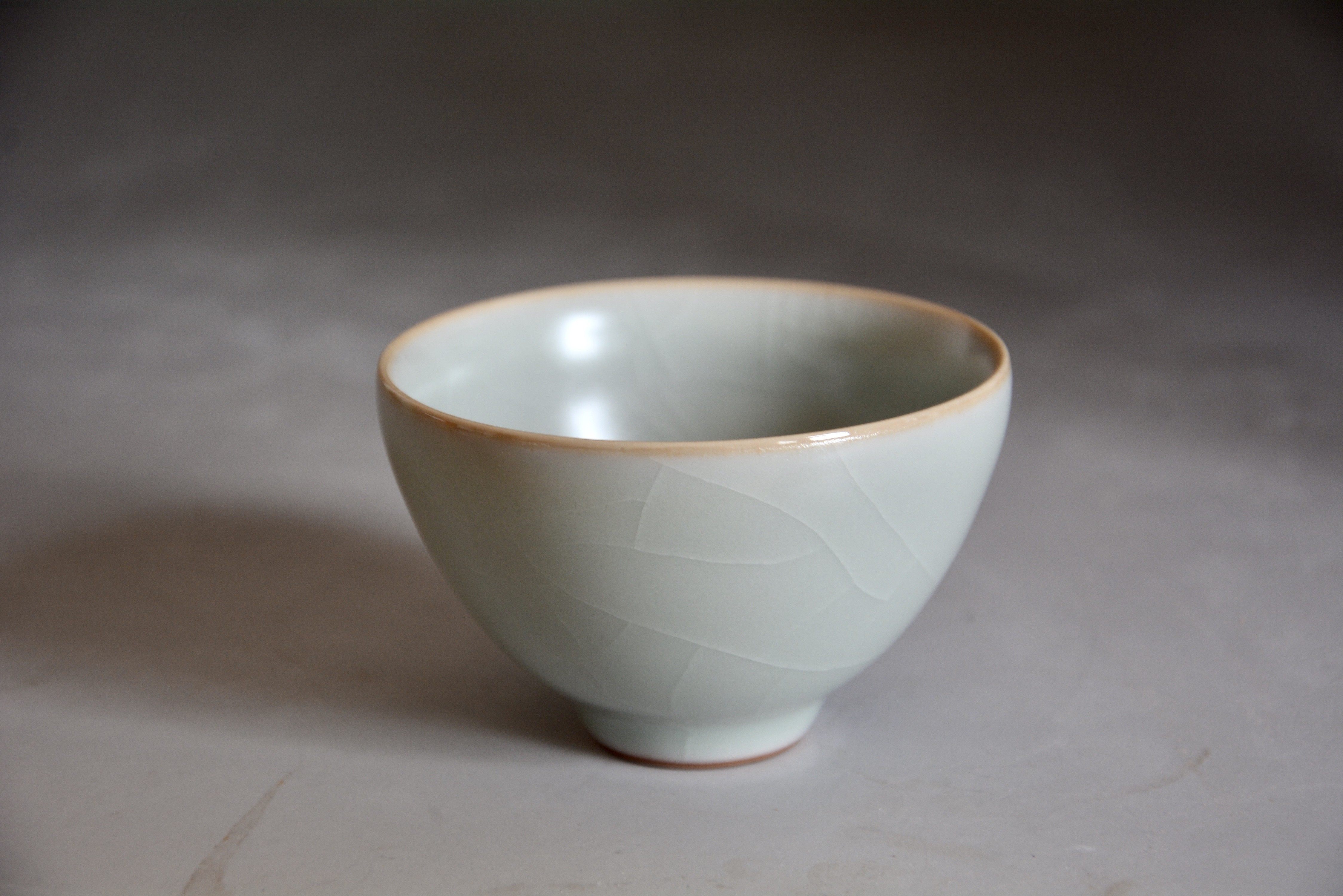 三代柏采官方汝窑开片品杯茶杯冬青品茗br151e茶杯