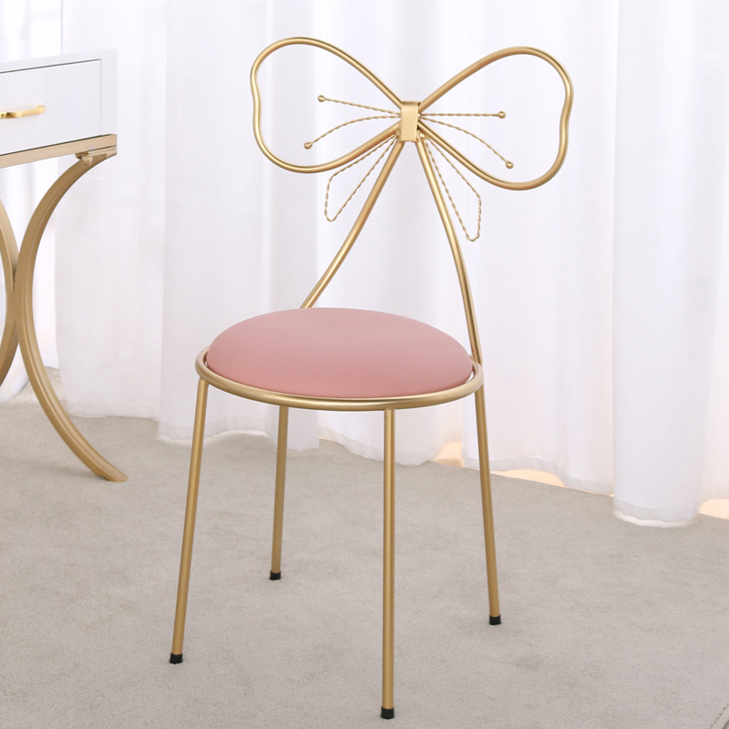 化妆卧室网红凳子现代简约背靠靠椅蝴蝶结梳妆少女