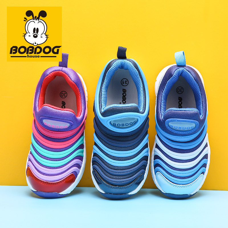 巴布豆儿童毛毛虫童鞋2021春夏新款透气男童鞋子女童宝宝运动鞋