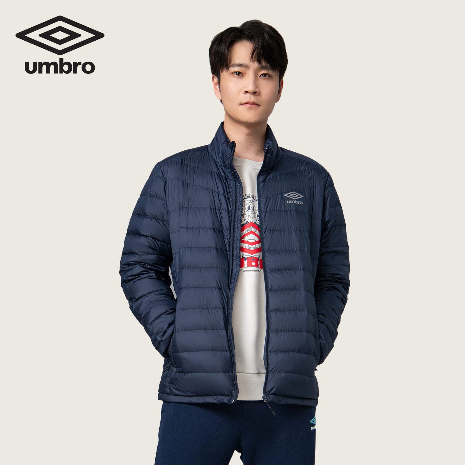 茵宝umbro运动秋冬新品薄款时尚简约男士羽绒服uo223ap2001运动羽绒服