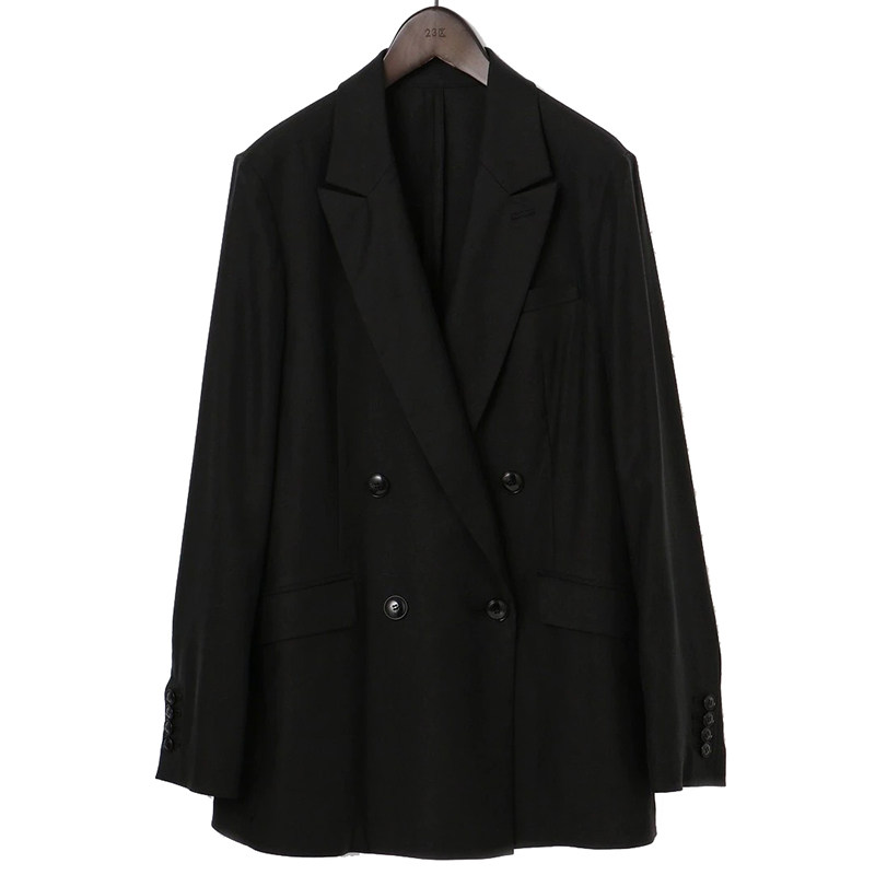 23区双排商场外套休闲西装混纺日系亚麻ol西装