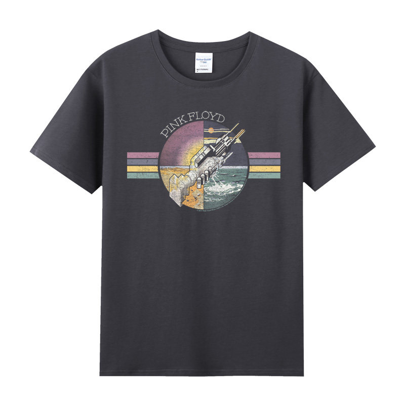夏季纯棉圆领短袖复古pinkfloyd平克佛洛依德摇滚乐队t恤