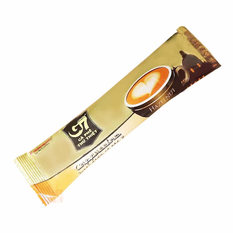 越南咖啡进口g7正品卡布奇诺三合一速溶榛果味12支盒装 现货