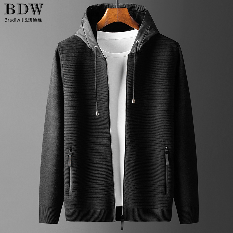 2022春秋针织衫外套男薄款宽松纯色百搭潮流拉链开衫毛衣大码上衣