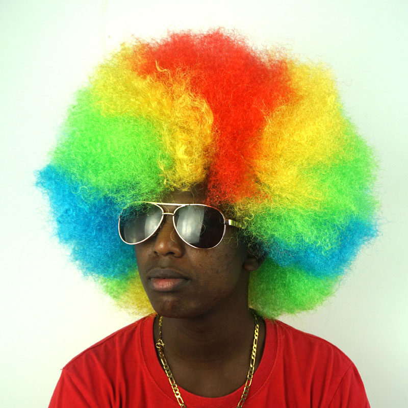 彩色爆炸头假发大号蓬松走秀装扮道具万圣圣诞节聚会装饰假发