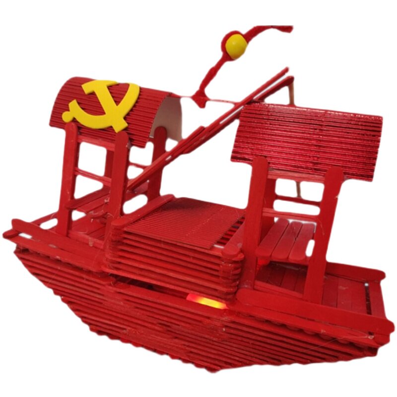 冰棍棍棒木棒创意手工红船灯笼送电电子蜡烛模型制作工具