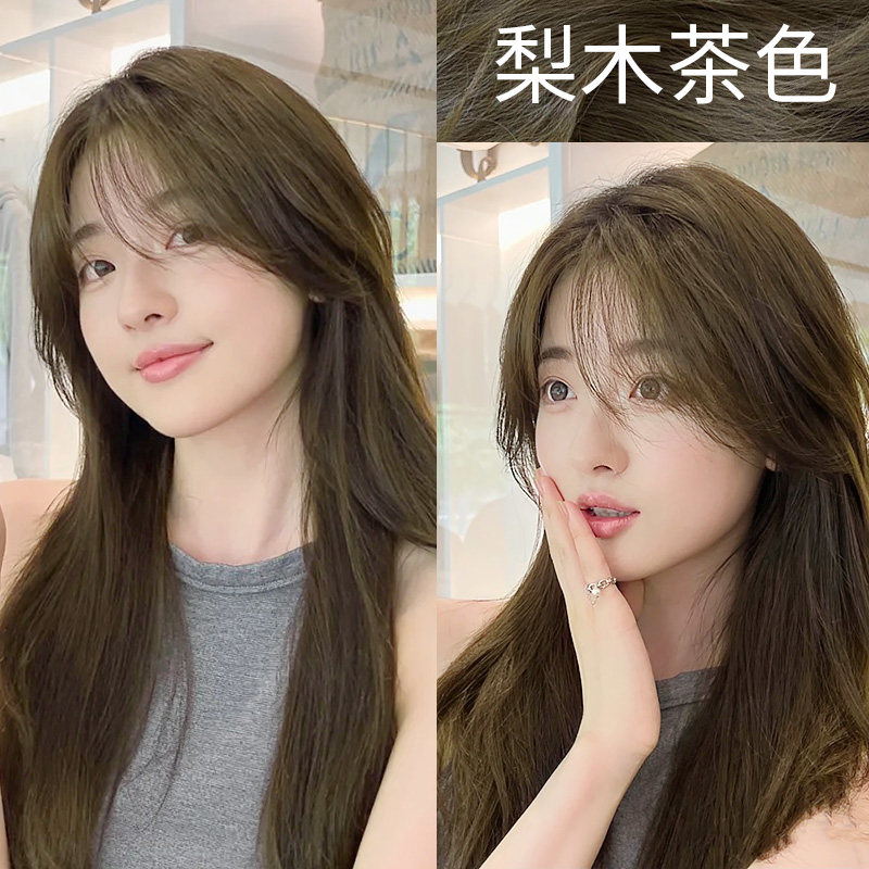 梨木亚麻颜色流行2021头发青色茶色发闷染发彩染