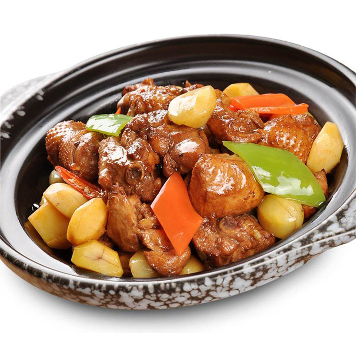 黄金板栗鸡200g料理包板栗烧鸡盖浇饭外卖新美香冷冻调理包