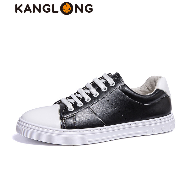康龙男鞋小皮鞋撞色潮鞋透气男士休闲鞋韩版低帮鞋板鞋男小黑鞋