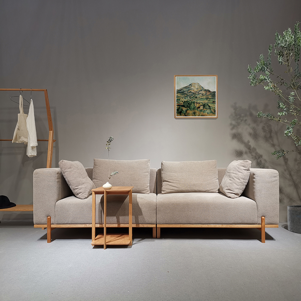 半尺住居/方象沙发/原创设计现代中式日式实木腿沙发布艺真皮定制