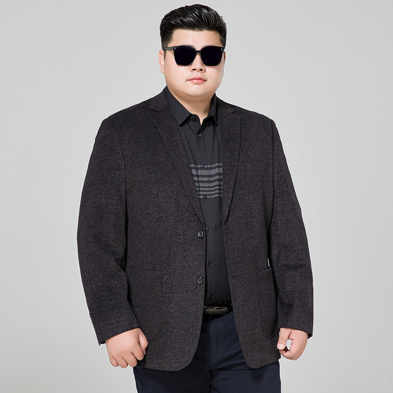 肥佬西装便西宽松大码休闲秋冬季男装外套加肥西服