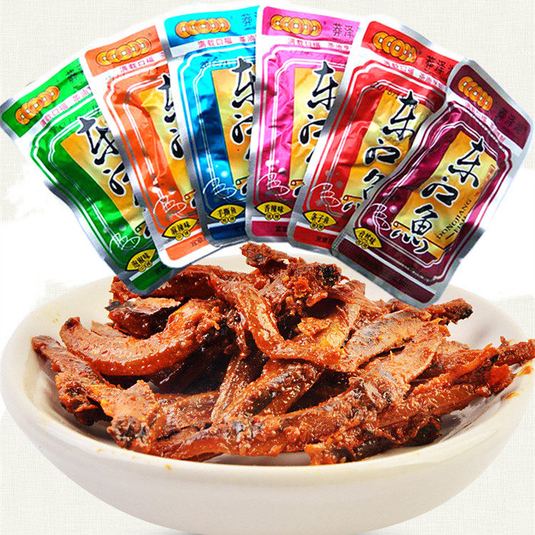 东江鱼块合口味综合辣味香辣江鱼干鱼小鱼莽泽湖即食鱼零食