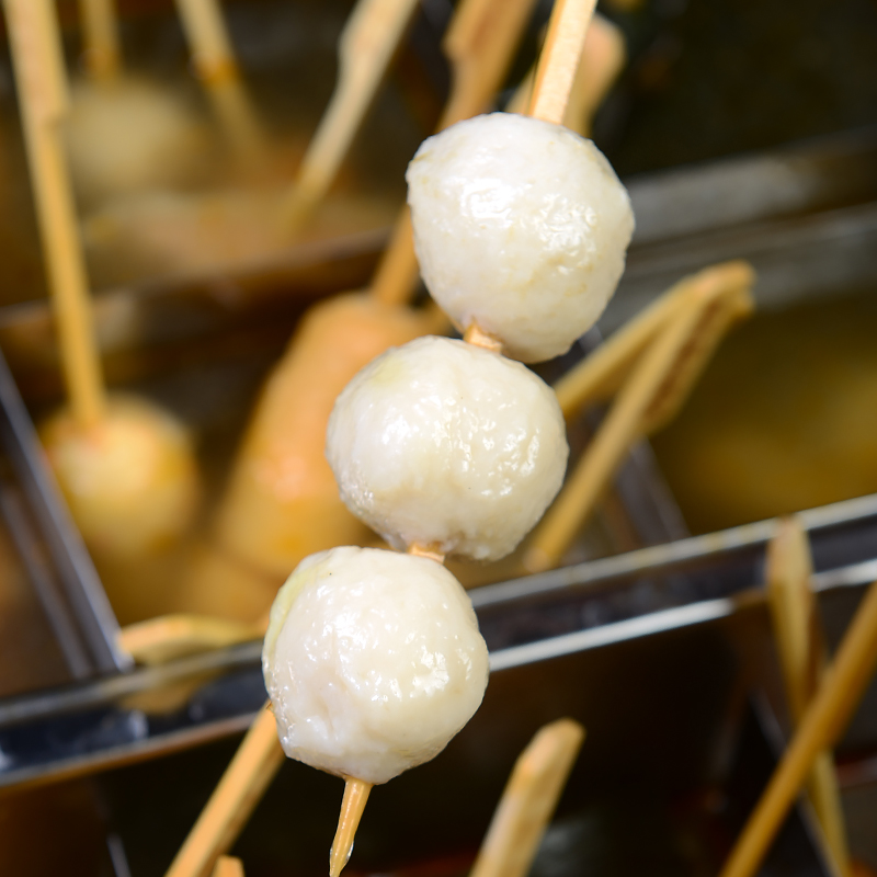 关东鱼丸火锅豆捞串串麻辣烫食材10串一袋一串鱼丸