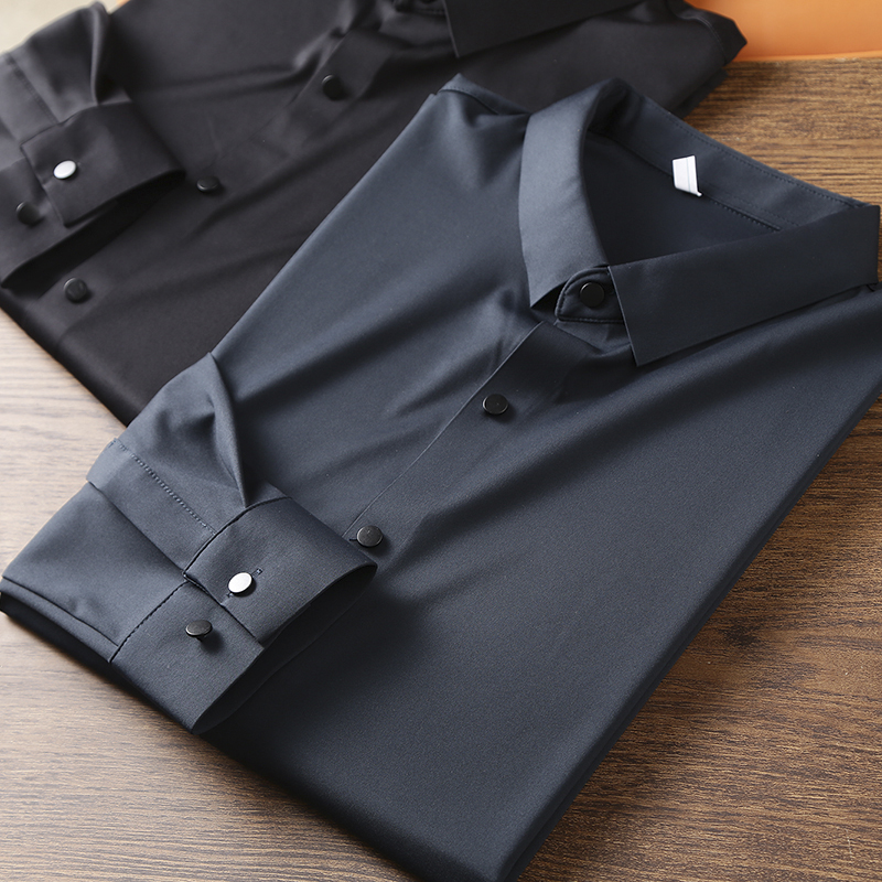 ODM公司！弹力无痕！丝滑有型！剪标衬衫男长袖春秋休闲商务衬衣
