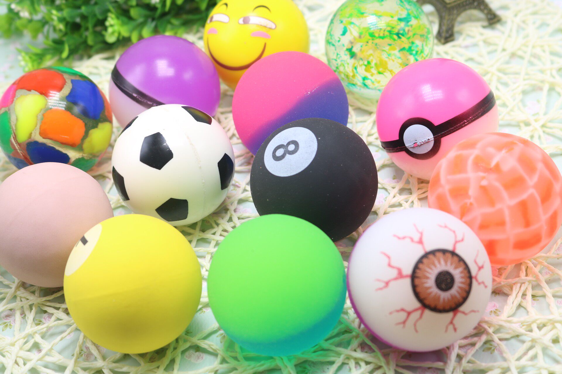 60号磨砂实心橡胶t跳跳球男孩女孩户外亲子弹力球