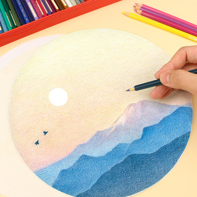 飞乐圆形彩铅细纹油性水溶性画纸美术专业手绘绘画水彩纸