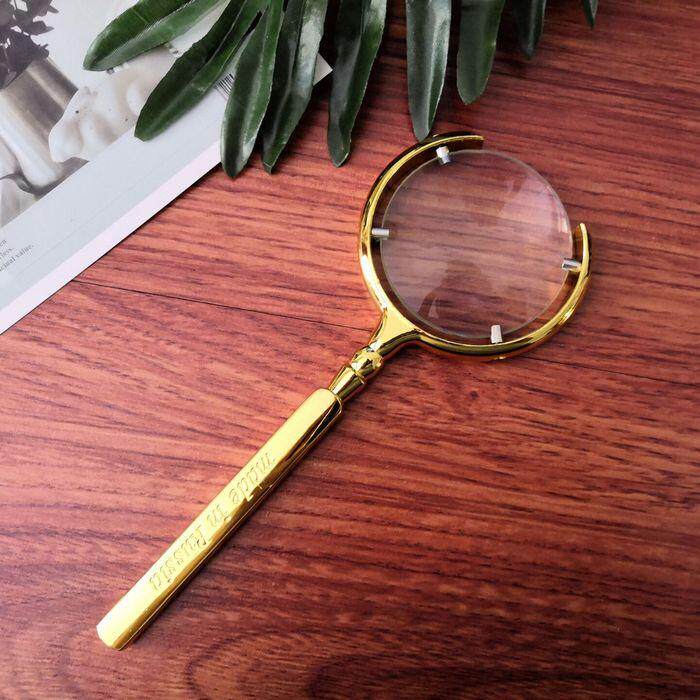 俄罗斯金属手持高清10倍放大镜老人儿童儿童观观察放大镜