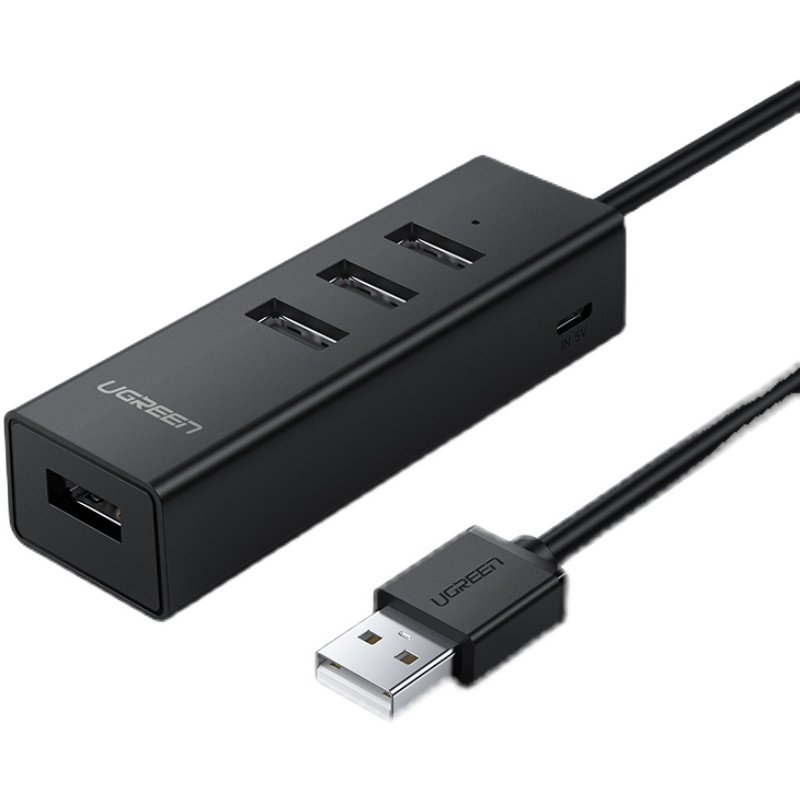 绿联usb集线器4口hub转换器一分高速供电接口usb hub