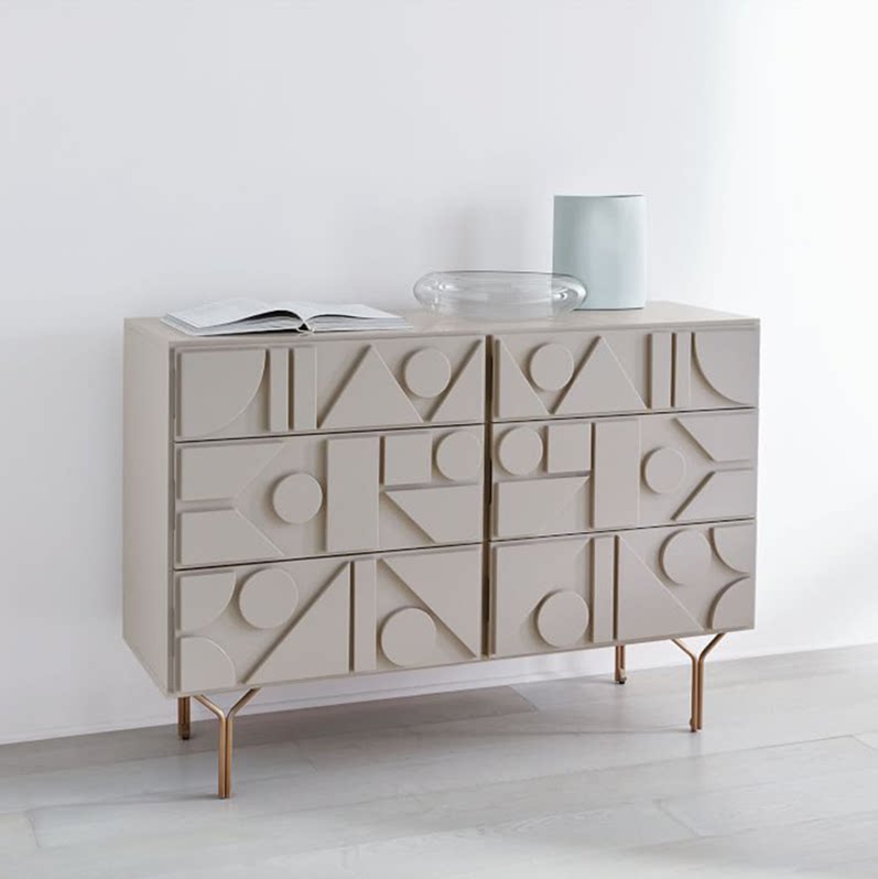 创意柜子边柜烤漆门板不规则造型碗柜收纳极简餐边柜