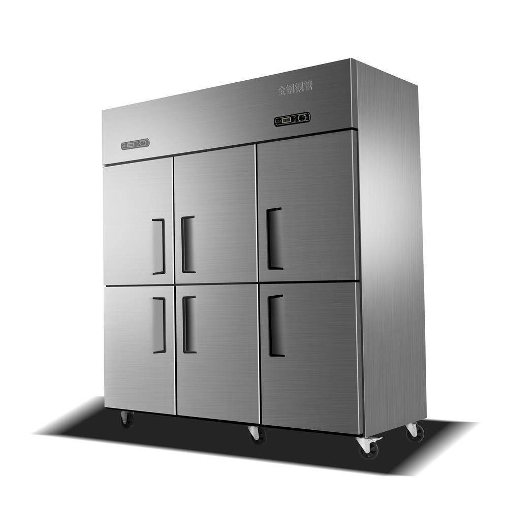 诺唯斯四门冰柜展示柜蔬菜冷藏保鲜柜玻璃六开门