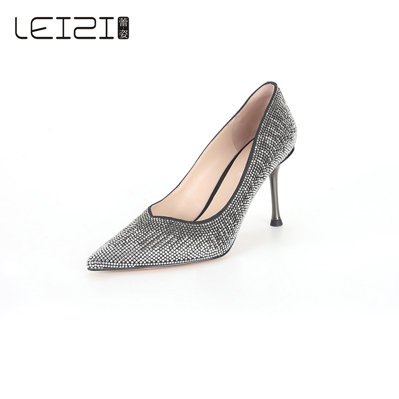 蕾姿女鞋春夏真丝丝布浅口细跟女单md01111046单鞋