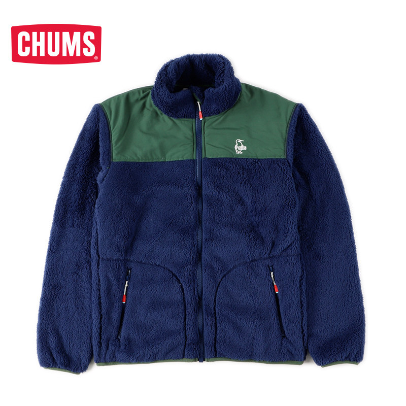 chums洽洽日立立领绒衣外套男女开衫夹克拉链抓绒衣