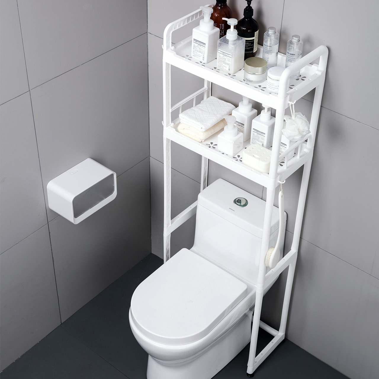 浴室置物架落地式卫生间洗手间收纳架子多层简易马桶架子免打孔