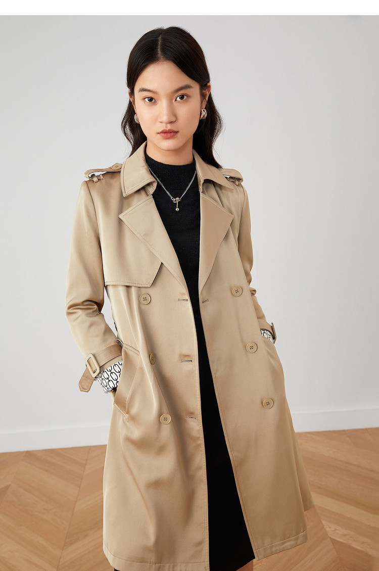 音儿商场同款女装2021秋季新款气质收腰中长款风衣外套8c61307116